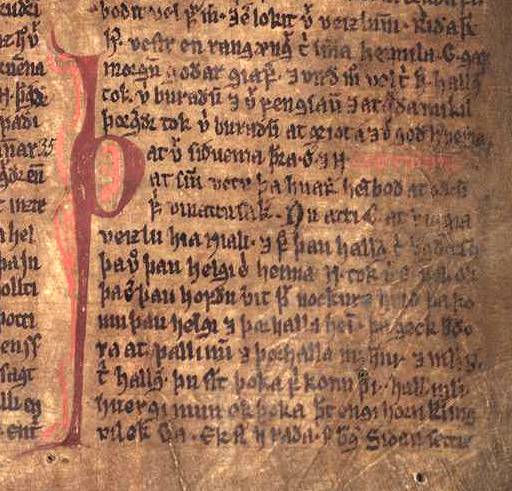 Fragment Sagi o Njalu w manuskrypcie Möðruvallabók (ok. 1350)